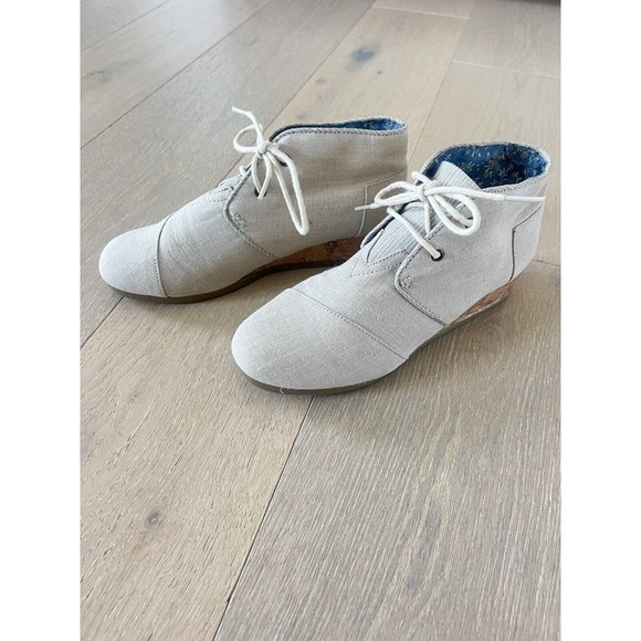 Toms Girls Youth Desert Wedge Booties  Size Y5.5 - Picture 3 of 7